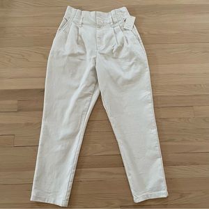 A New Day White Denim Pleated Trouser Style Pants 4